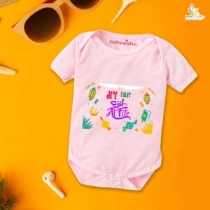 Newborn baby Eid Romper Clothes Baby Ramadan festival Bodysuits Outfit Envelop Neck short Sleeve Unisex ramzan Onesies