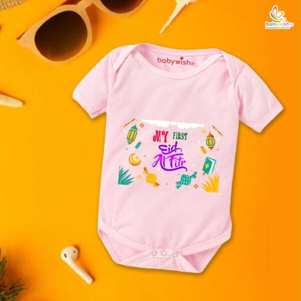Newborn baby Eid Romper Clothes Baby Ramadan festival Bodysuits Outfit Envelop Neck short Sleeve Unisex ramzan Onesies
