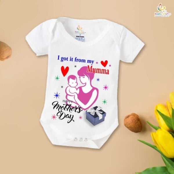 Mothers Day Special Baby Outfit Half Sleeve Unisex Romper Onesies for Newborn baby - Image 2
