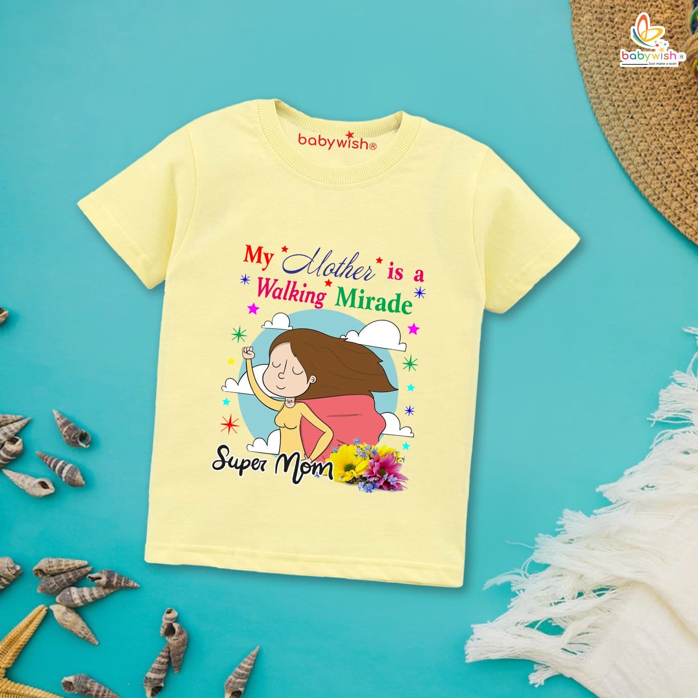 Mother's Day Special T-Shirt for Boy’s and Girl’s Half Sleeve Topwear for Unisex Kids