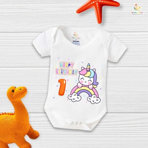 One month unisex baby romper half sleeve round neck onesie - Image 2