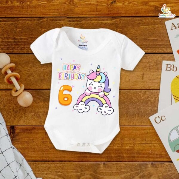 Six month unisex baby romper half sleeve round neck onesie - Image 2