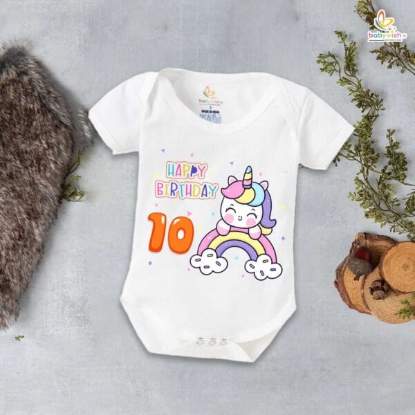 Ten month unisex baby romper half sleeve round neck onesie - Image 2