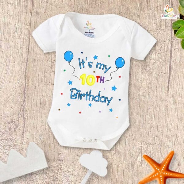 Ten month unisex baby romper half sleeve round neck onesie - Image 2