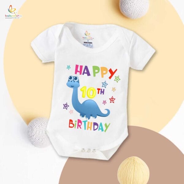 Ten month unisex baby romper half sleeve round neck onesie - Image 2