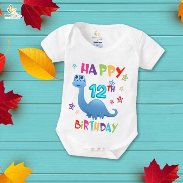 Twelve month unisex baby romper half sleeve round neck onesie - Image 2