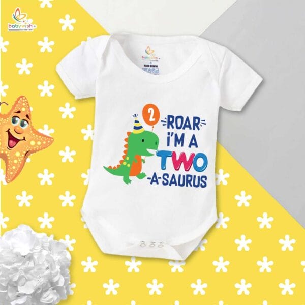 Two month unisex baby romper half sleeve round neck onesie - Image 2