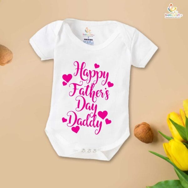 Fathers Day Special Baby Outfit Half Sleeve Unisex Multicolor Romper Onesies for Newborn baby - Image 2
