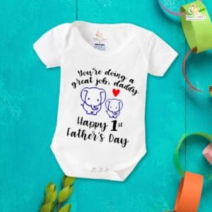 Fathers Day Special Baby Outfit Half Sleeve Unisex Multicolor Romper Onesies for Newborn baby