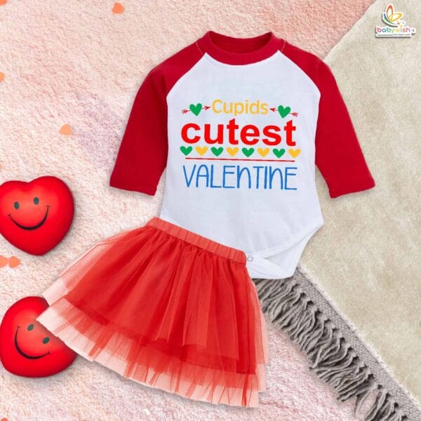 Babywish Newborn girls tutu skirt Full Sleeve romper Valentine Day print onesies bodysuits for baby 0 to 12 months - Image 2