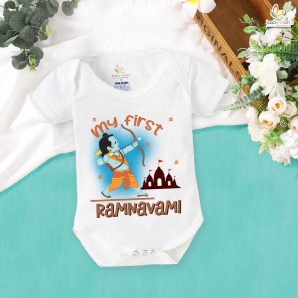 My First Ramnavmi Romper – Baby Bodysuit for Ram Navami | Traditional Hindu Festival Outfit for Infant Boys & Girls by Babywish - Image 5