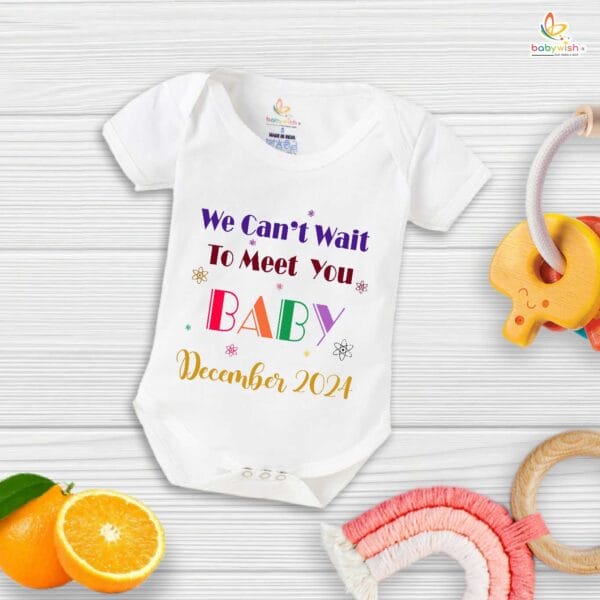 Pregnancy Announcement Baby Romper – We Can’t Wait to Meet You Baby Bodysuit – Cute Baby Reveal Outfit for Newborn Girl or Boy – Babywish - Image 5