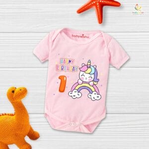One month unisex baby romper half sleeve round neck onesie