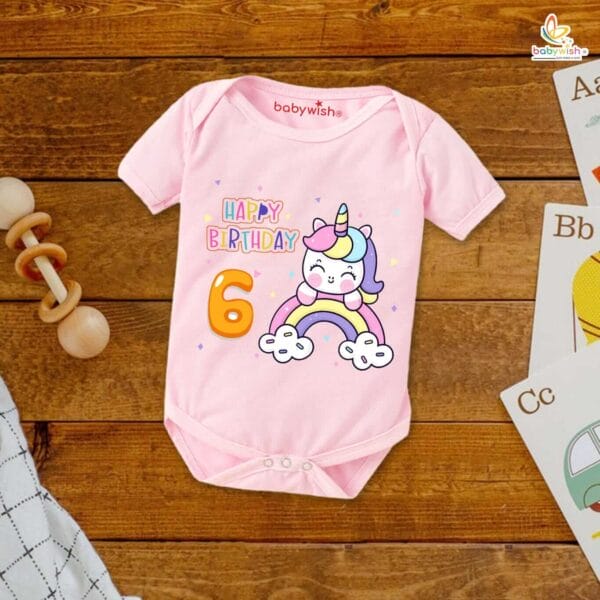Six month unisex baby romper half sleeve round neck onesie - Image 4