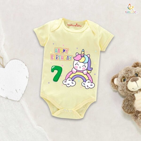 Seven month unisex baby romper half sleeve round neck onesie - Image 4