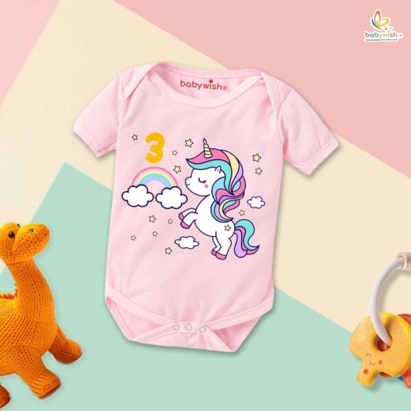 Three month unisex baby romper half sleeve round neck onesie - Image 3