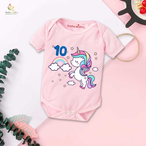 Ten month unisex baby romper half sleeve round neck onesie - Image 3