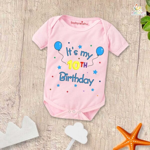 Ten month unisex baby romper half sleeve round neck onesie - Image 3