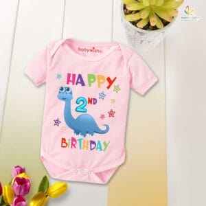 Two month unisex baby romper half sleeve round neck onesie