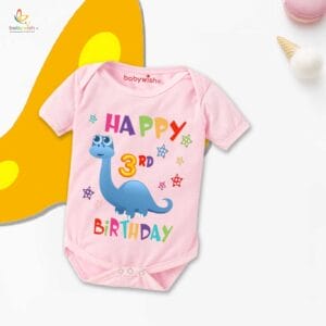 Three month unisex baby romper half sleeve round neck onesie