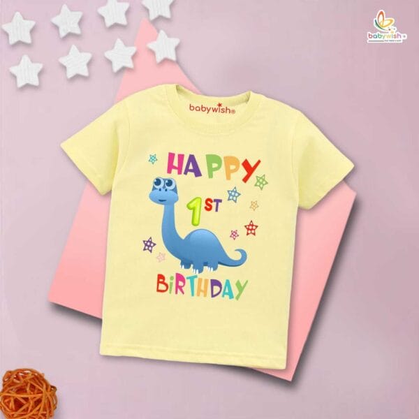 One Year Birthday Unisex T-Shirt Half Sleeve Round Neck Topwear tee for kids - Image 4