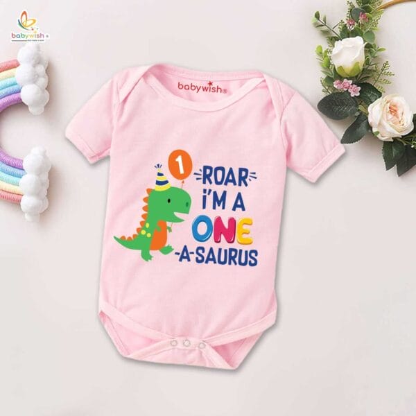 One month unisex baby romper half sleeve round neck onesie - Image 4