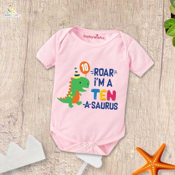 Ten month unisex baby romper half sleeve round neck onesie - Image 4