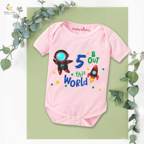 Five month unisex baby romper half sleeve round neck onesie - Image 3