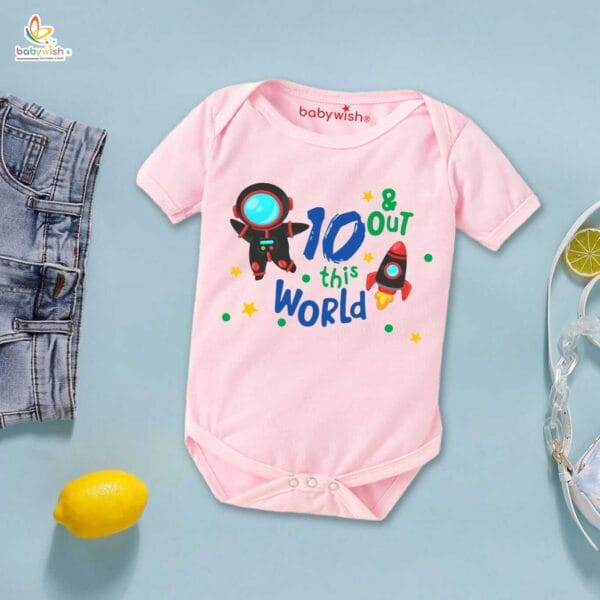 Ten month unisex baby romper half sleeve round neck onesie - Image 3
