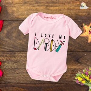 Fathers Day Special Baby Outfit Half Sleeve Unisex Multicolor Romper Onesies for Newborn baby