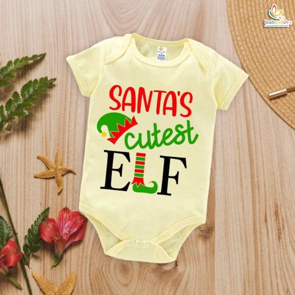 Babywish Christmas Romper Clothes My First Merry Christmas Bodysuits Santa's Cutest Elf Christmas - Image 4