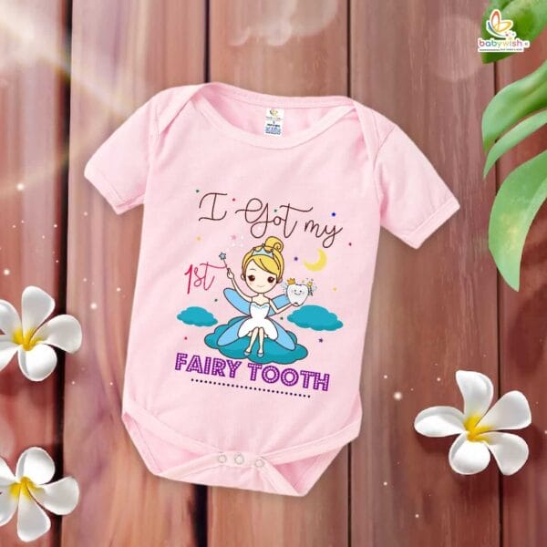 I Got My 1st Tooth Fairy Baby Romper – My First Tooth Bodysuit for Newborn & Infant | Cute First Tooth Milestone Outfit – Babywish - Image 3