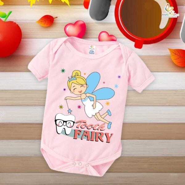 Tooth Fairy Baby Romper – My First Tooth Bodysuit for Newborn & Infant | Cute First Tooth Milestone Outfit – Babywish - Image 3