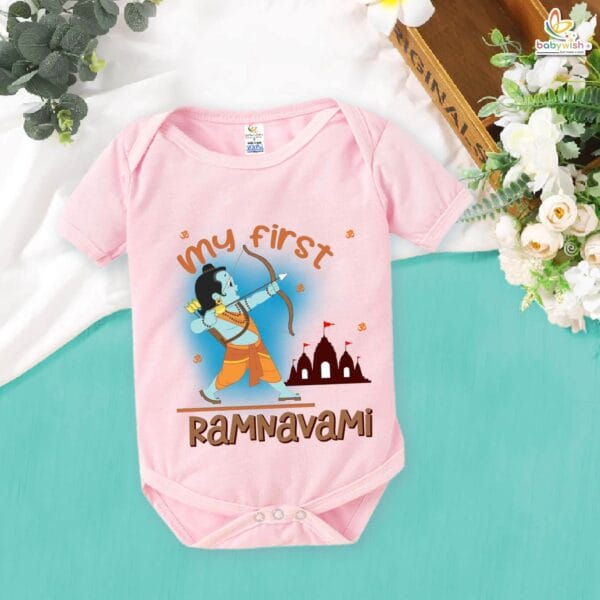 My First Ramnavmi Romper – Baby Bodysuit for Ram Navami | Traditional Hindu Festival Outfit for Infant Boys & Girls by Babywish - Image 4