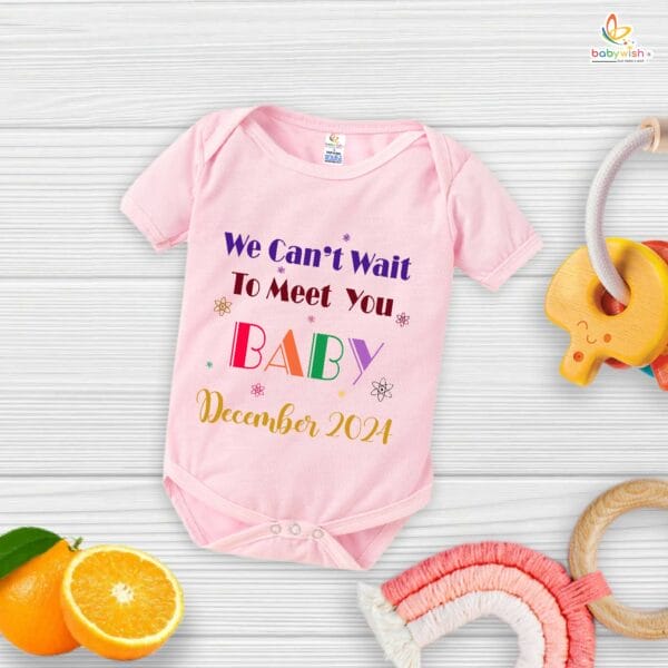 Pregnancy Announcement Baby Romper – We Can’t Wait to Meet You Baby Bodysuit – Cute Baby Reveal Outfit for Newborn Girl or Boy – Babywish - Image 3