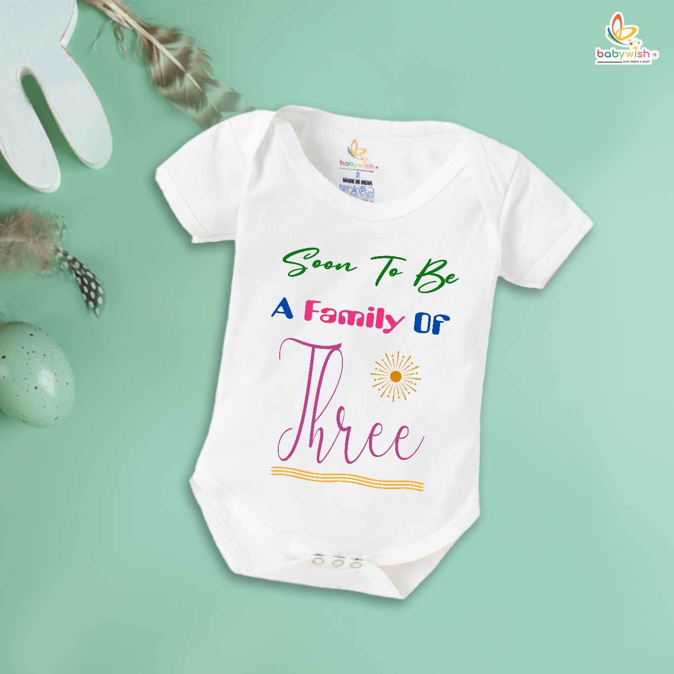 Babywish Pregnancy Reveal Romper Clothes My Pregnancy Announcement Bodysuits Soon To Be A Family Of Three