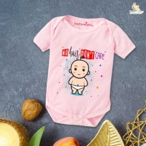 Newborn mundan ceremony clothes Bodysuit romper for Unisex Onesies Infant Half Sleeve |No Hair Don't care |