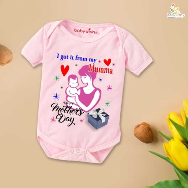 Mothers Day Special Baby Outfit Half Sleeve Unisex Romper Onesies for Newborn baby - Image 4