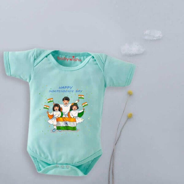 Babywish Independence Day T-Shirt for Boys and Girls 15th August Romper HAPPY INDEPENDENCE DAY - Image 2