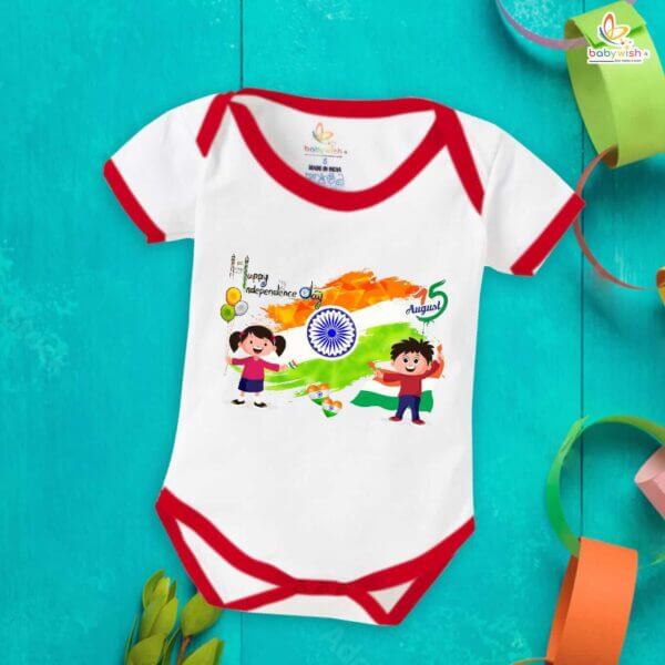 Babywish Independence Day T-Shirt for Boys and Girls 15th August Romper HAPPY INDEPENDENCE DAY - Image 5