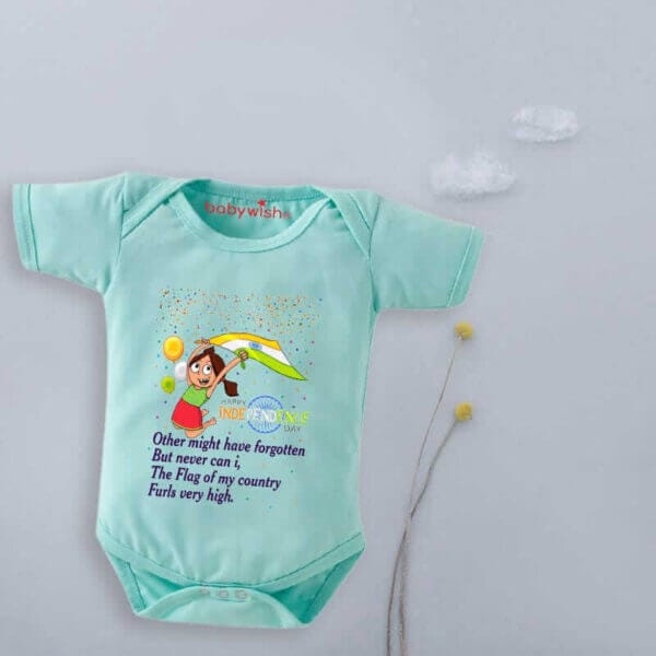 Babywish Independence Day T-Shirt for Boys and Girls 15th August Romper HAPPY INDEPENDENCE DAY - Image 2