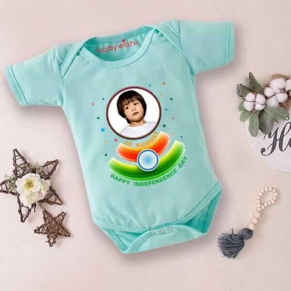 Babywish Independence Day T-Shirt for Boys and Girls 15th August Romper HAPPY INDEPENDENCE DAY - Image 2