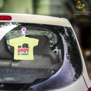 Baby on Board Car Decals Cloth Safety Sign Board with Hanger & Vacuum suction cup