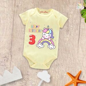 Three month unisex baby romper half sleeve round neck onesie