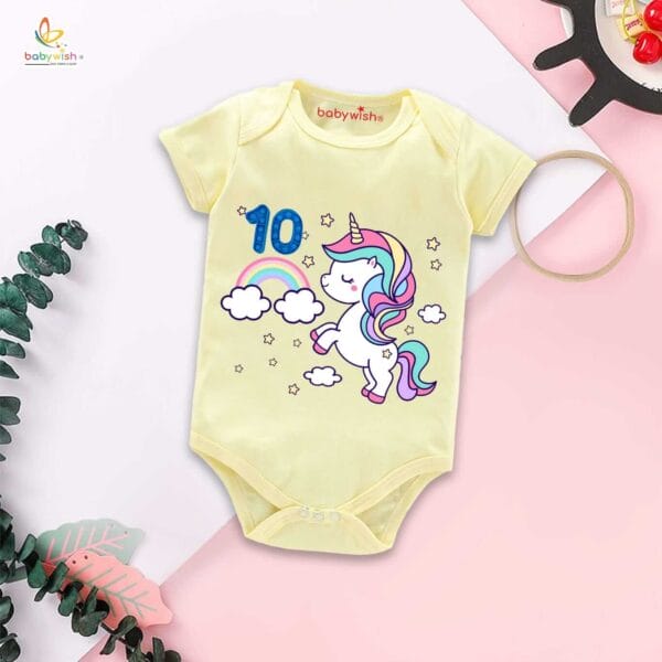 Ten month unisex baby romper half sleeve round neck onesie - Image 4