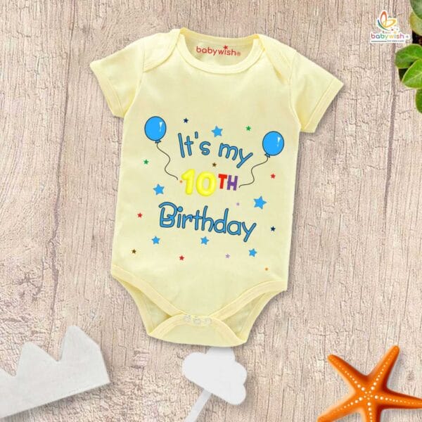 Ten month unisex baby romper half sleeve round neck onesie - Image 4