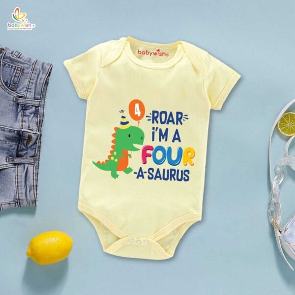 Four month unisex baby romper half sleeve round neck onesie - Image 4