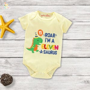 Eleven month unisex baby romper half sleeve round neck onesie