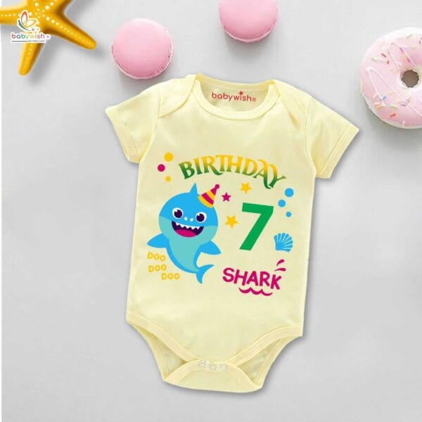 Seven month unisex baby romper half sleeve round neck onesie - Image 4