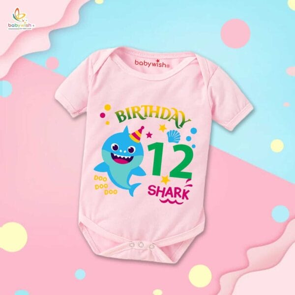 Twelve month unisex baby romper half sleeve round neck onesie - Image 3